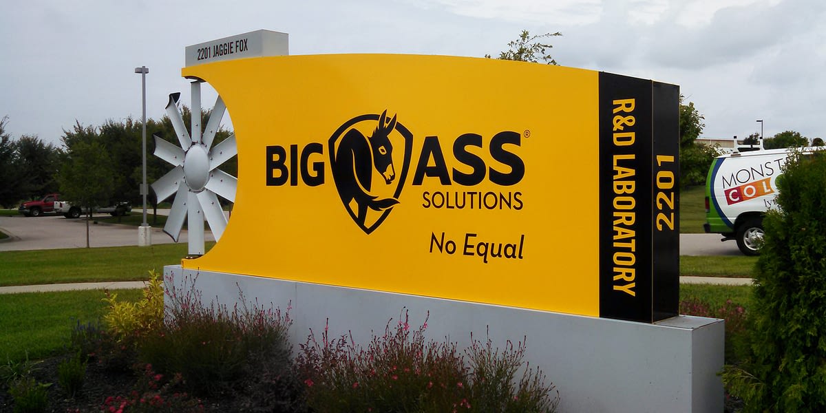 Big Ass Solutions Outdoor company sign