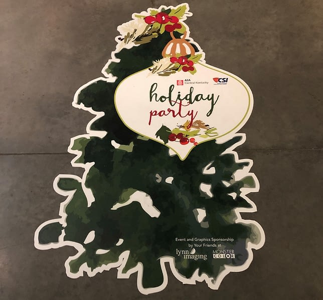 Holiday party floor decal