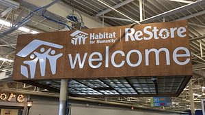 Habitat for humanity restore welcome sign
