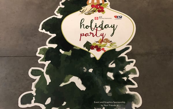 Holiday party floor decal
