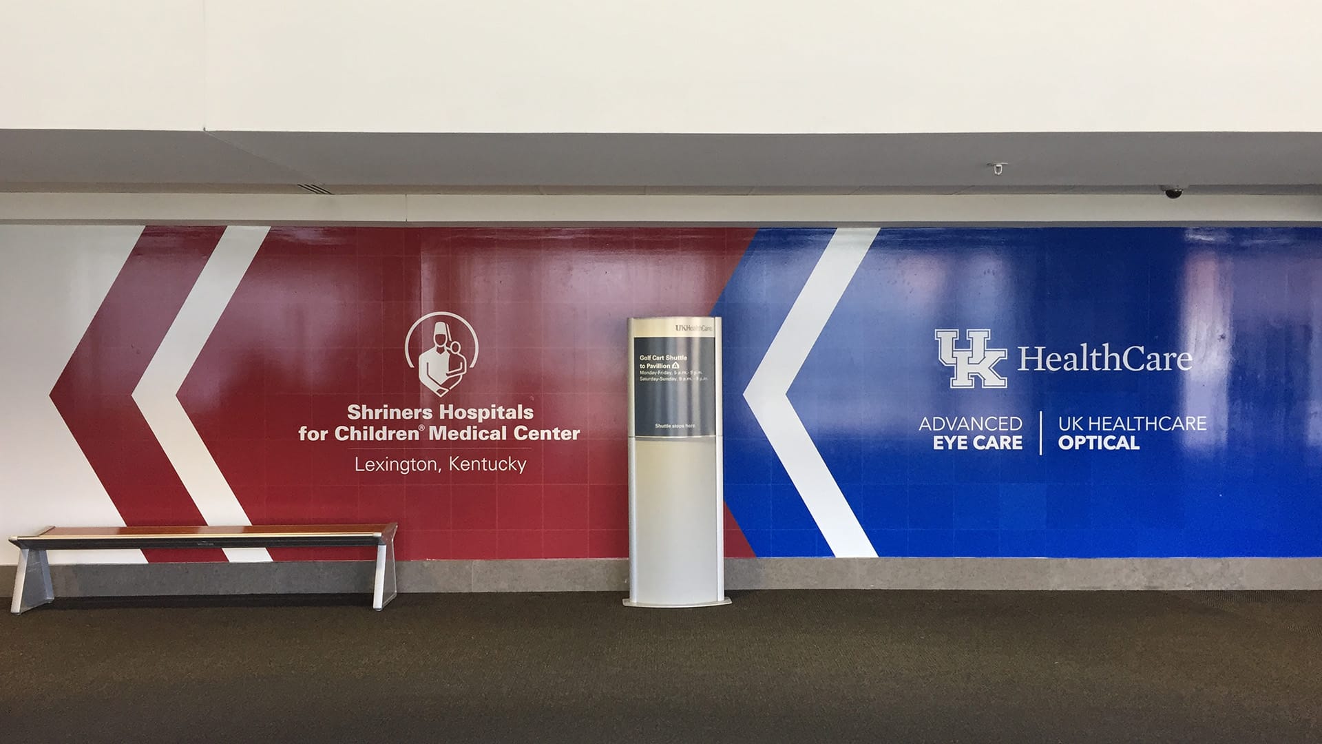 UK healthcare and Shriners Hospital Wall Graphic