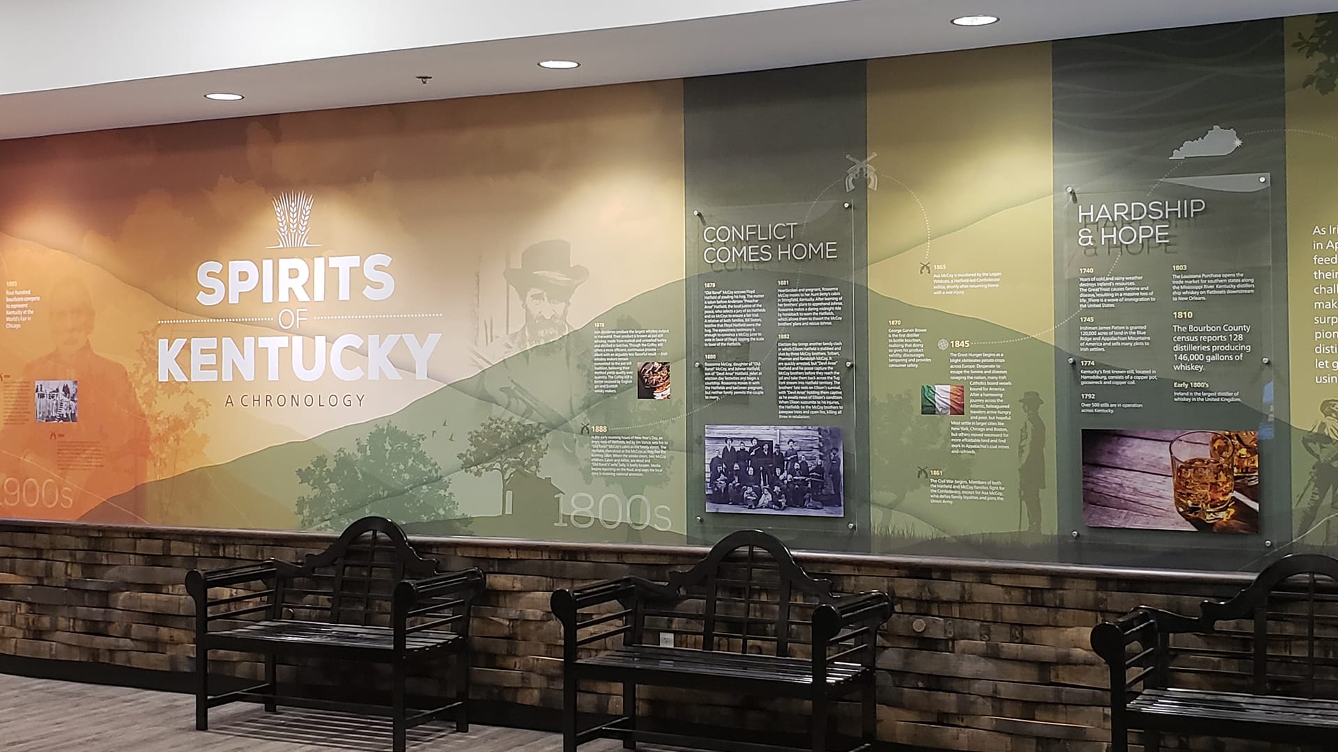 Spirits of Kentucky distillery wall graphic